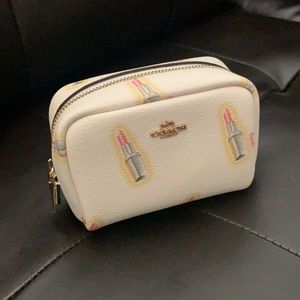 Coach Mini Boxy Cosmetic Case with Lipstick Print